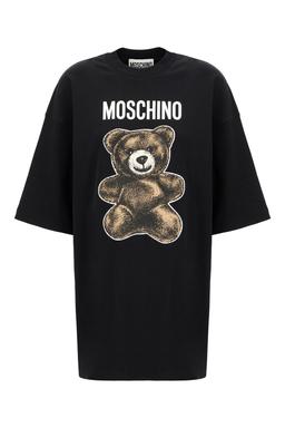 Moschino Black Cotton Oversize T-shirt Dress