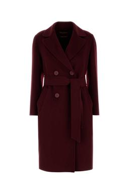 Max Mara Studio Burgundy Cashmere And Wool Canneti Coat