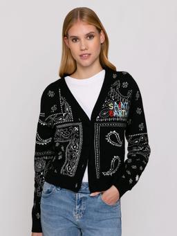 MC2 Saint Barth Woman Cropped Cardigan With Saint Barth Embroidery