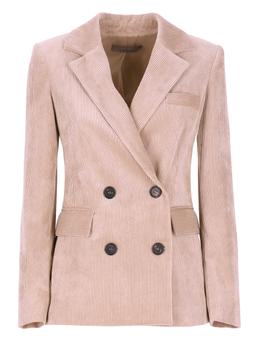 D. Exterior Corduroy Double Breasted Blazer