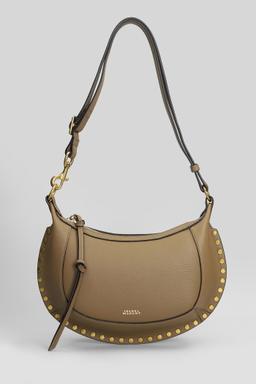 Isabel Marant Oskan Moon Shoulder Bag In Khaki Leather