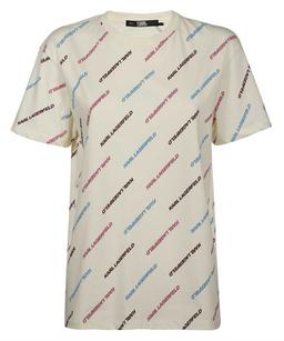 Karl Lagerfeld Cotton T-shirt With All Over Logo