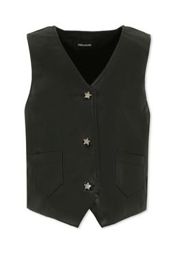 Zadig & Voltaire Black Vest For Girl With Star