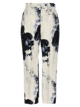 Alexander McQueen Floral Print Viscose Trouser