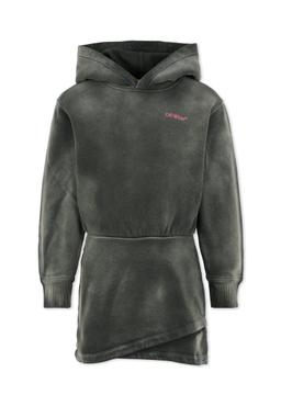 Off-White Grey Dress For Girl With Logo