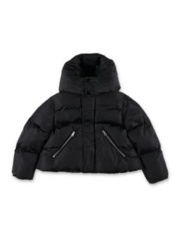 Mm6 Maison Margiela Kid Black Puffer Jacket With High Collar