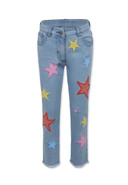 Stella McCartney Kids Light Blue Jeans For Girl With Stars