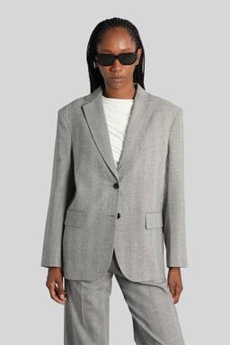 Anine Bing Quinn Blazer In Grey Polyester
