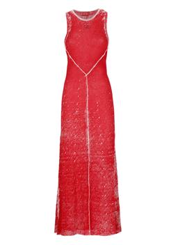 Diesel M-rab Long Dress In Red Linen