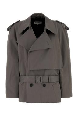 MM6 Maison Margiela Dark Grey Stretch Cotton Trench Coat