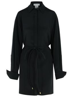 SportMax Tied Waist Long-sleeved Dress