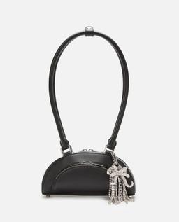 self-portrait Black Leather Mini Shoulder Bag With Charm