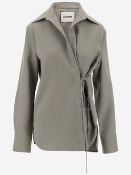 Jil Sander Wool Shirt With Wrap-around Closure