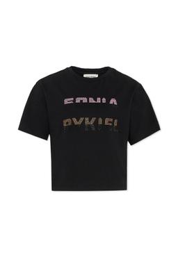 Rykiel Enfant Black T-shirt For Girl With Logo