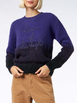 MC2 Saint Barth Crewneck Soft Sweater With Queen Of The Night Embroidery