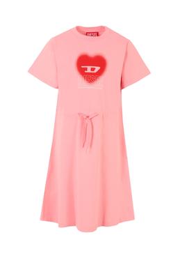Diesel Pink Dress For Girl With Hearts