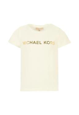Michael Kors Ivory T-shirt For Girl With Logo