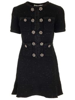 self-portrait Black Tweed Mini Dress