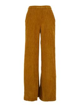 Forte_Forte Beige Trousers With Elastic Waist In Velvet Woman