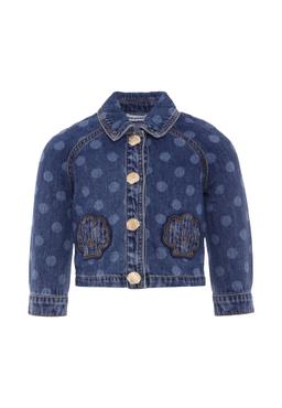 self-portrait Denim Jacket For Girl With Polka Dots