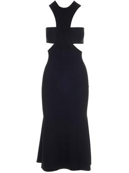 Alexander McQueen Dress With Harness And Cut-out In Black Ribbed Knit