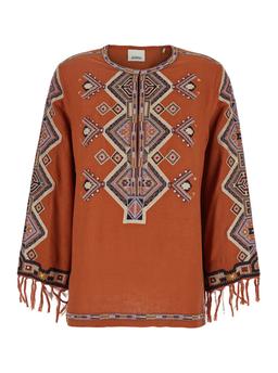 Isabel Marant Zelda Blouse In Orange Silk