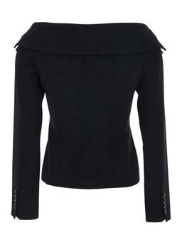 Pinko antonina Black Jacket With Off-shoulder Neckline In Tech Fabric Woman