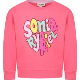 Rykiel Enfant Pink Sweatshirt For Girl With Logo