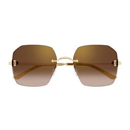 Cartier Eyewear Cartier Ct0591s C De Cartier 002 Gold Brown Sunglasses