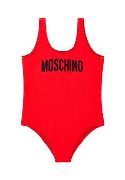 Moschino Red Swimsuit For Girl With Logo