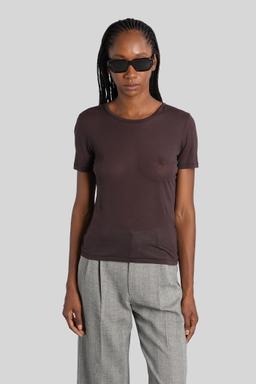 Anine Bing Sylvie T-shirt In Brown Wool And Polyester