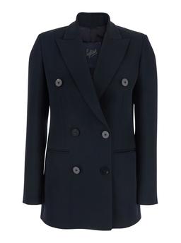 The Seafarer betty Blue Double-breasted Jacket With Peak Lapel In Wool Woman