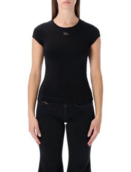 Diesel T-angie-od T-shirt With Cut-out Embroidered Logo