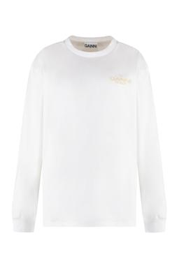 Ganni Long Sleeve Cotton T-shirt