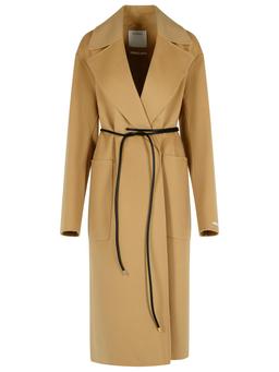 SportMax Abate Camel Virgin Wool Robe Coat