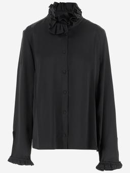 Jil Sander Viscose Ruffle Shirt