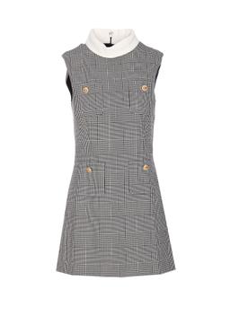 self-portrait Sleeveless Prince Of Wales Check Mini Dress