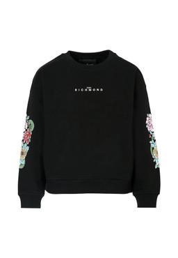 Richmond Black Sweatshirt For Girl With Logo
