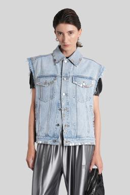 Alexander Wang Vest In Blue Cotton