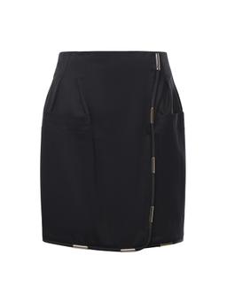 Genny Wrap Mini Skirt With Metallic Details