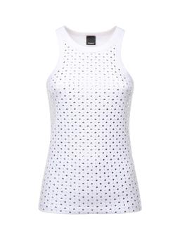 Pinko Tank Top With Rhinestones And Studs