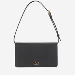 Valentino Garavani Black Leather Vlogo Signature Clutch