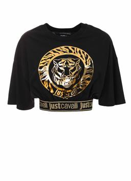 Just Cavalli Black Short Sleeves T-shirt