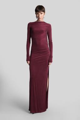 The Andamane Sophie Maxi Long Dress In Bordeaux Polyamide Polyester