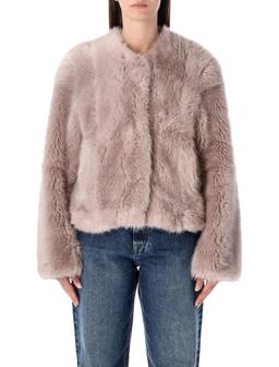 Stand Studio Halle Patchwork Faux Fur Jacket
