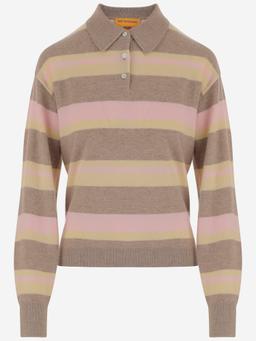 Guest in Residence Striped Cashmere Polo Shirt