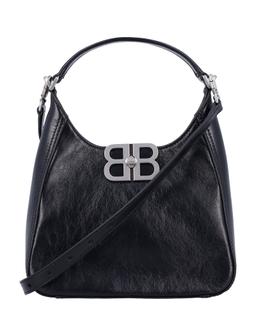 Balenciaga Black Leather Bb Soft Handbag