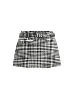 self-portrait Houndstooth Wool Pants-skirt