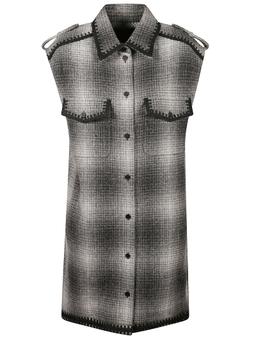 Golden Goose Sleeveless Checked Shirt Dress