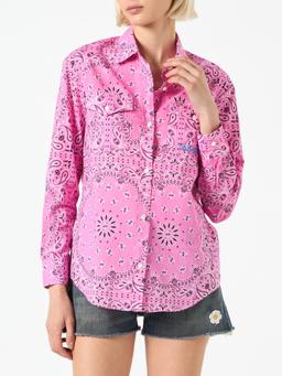MC2 Saint Barth Woman Pink Shirt With Bandanna Print
